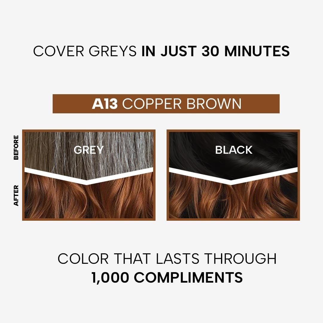 Berina Permanent Hair Color Cream A13 Copper Brown For Women & Men 60ML thumbnail
