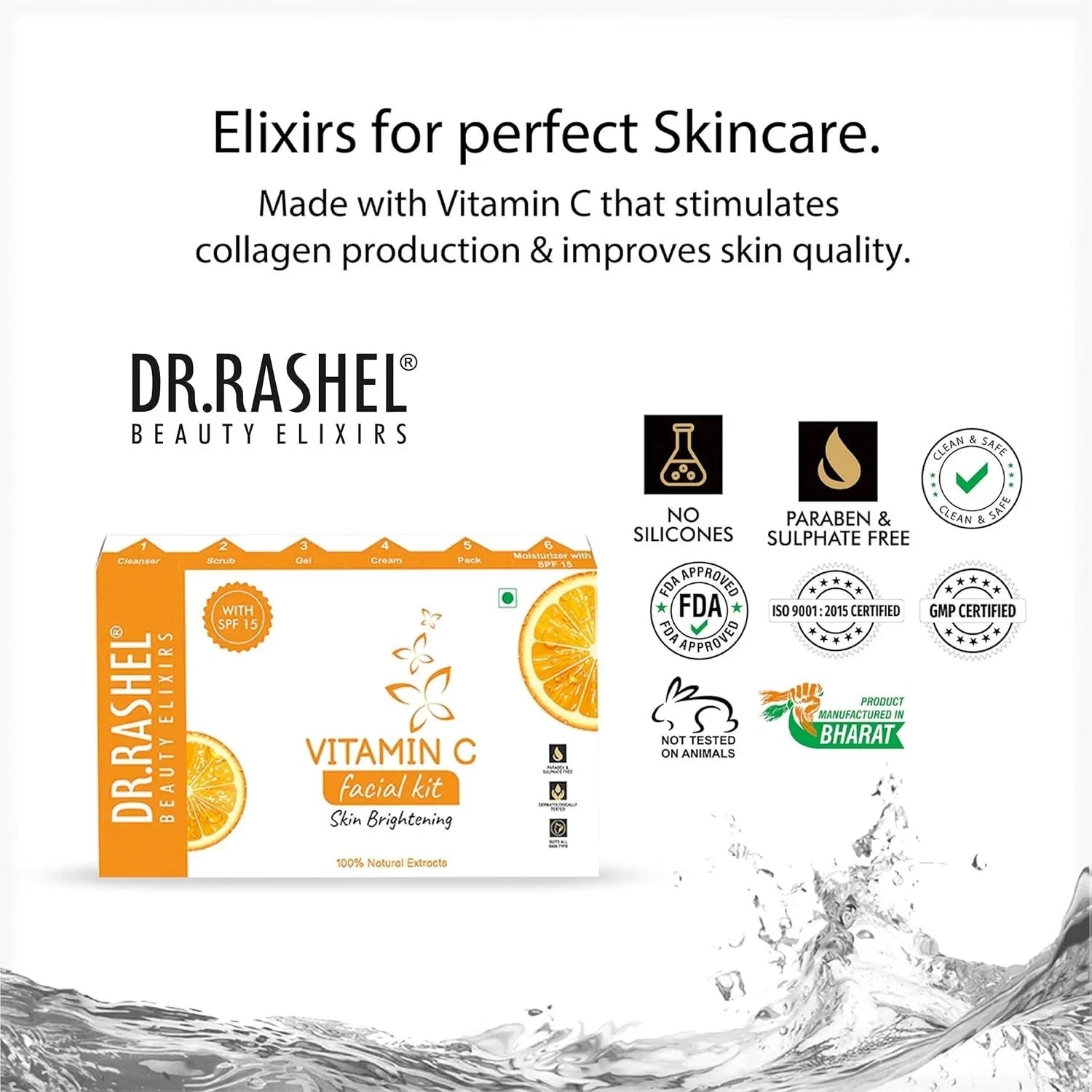 DR.RASHEL Vitamin C Facial Kit For Glowing Skin Parlour Like Shine at Home- 140g thumbnail