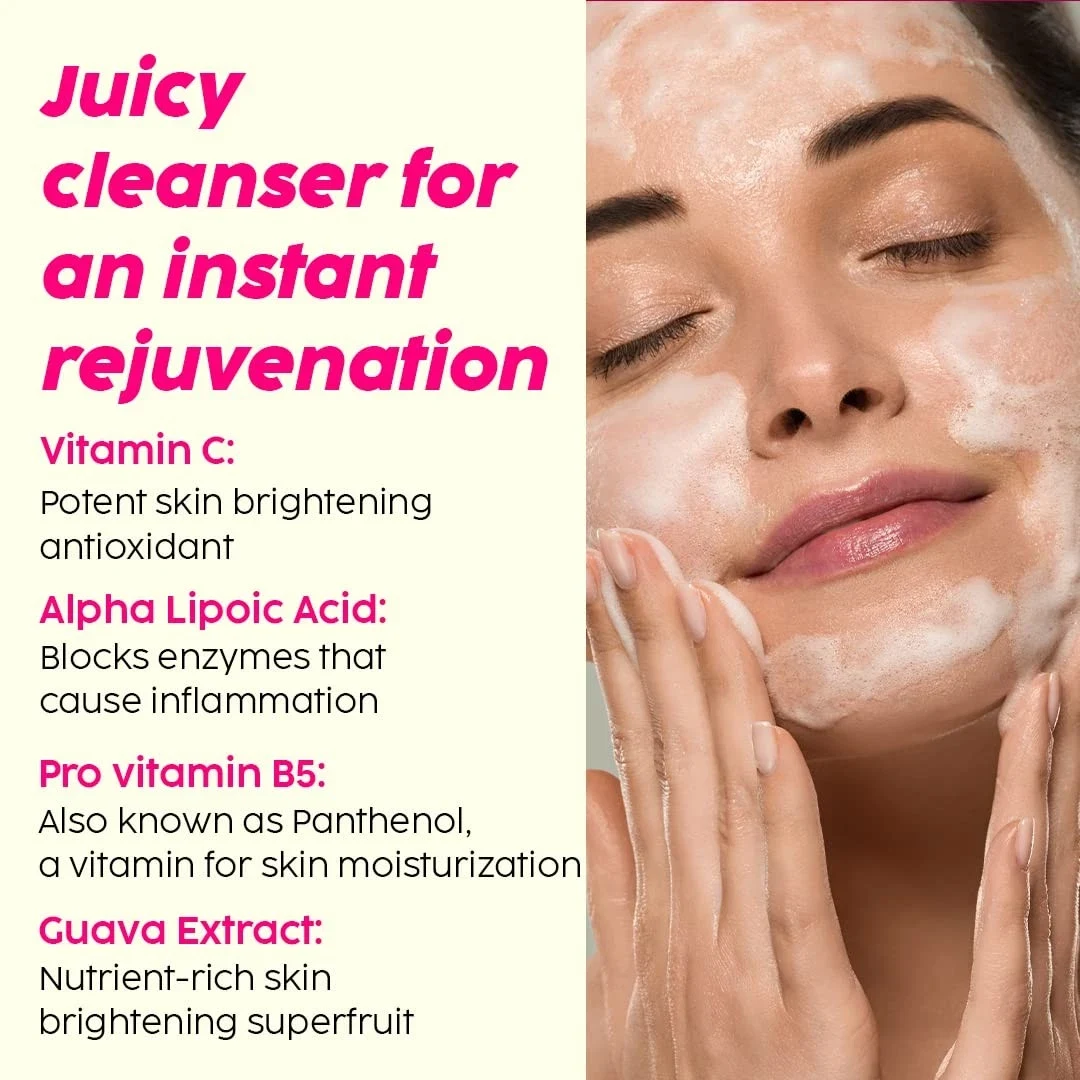 PLIX - THE PLANT FIX Vitamin C Juicy Guava Face Wash (100 ml) Cleanser For Skin Brightening, With Pro Vitamin B5 For Moisturization & Alpha Lipoic Aci thumbnail