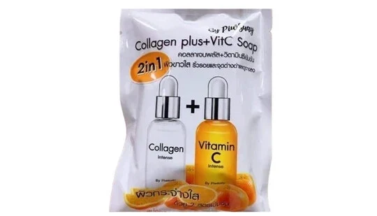 Piwsuay Collagen Plus VIT C Soap 2 in 1 Whitening Reduce Dark and Spots 80g thumbnail