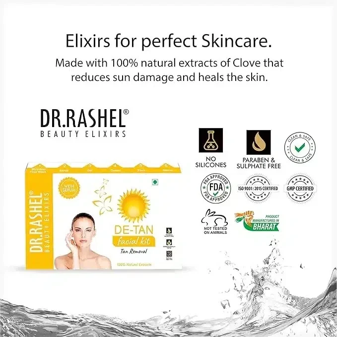 DR.RASHEL De-Tan Facial Kit 6 Step For Improves skin quality And Skin Tone 140g thumbnail