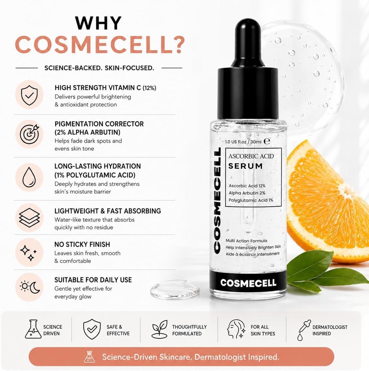 Cosmecell Ascorbic Acid Serum, 30ml thumbnail
