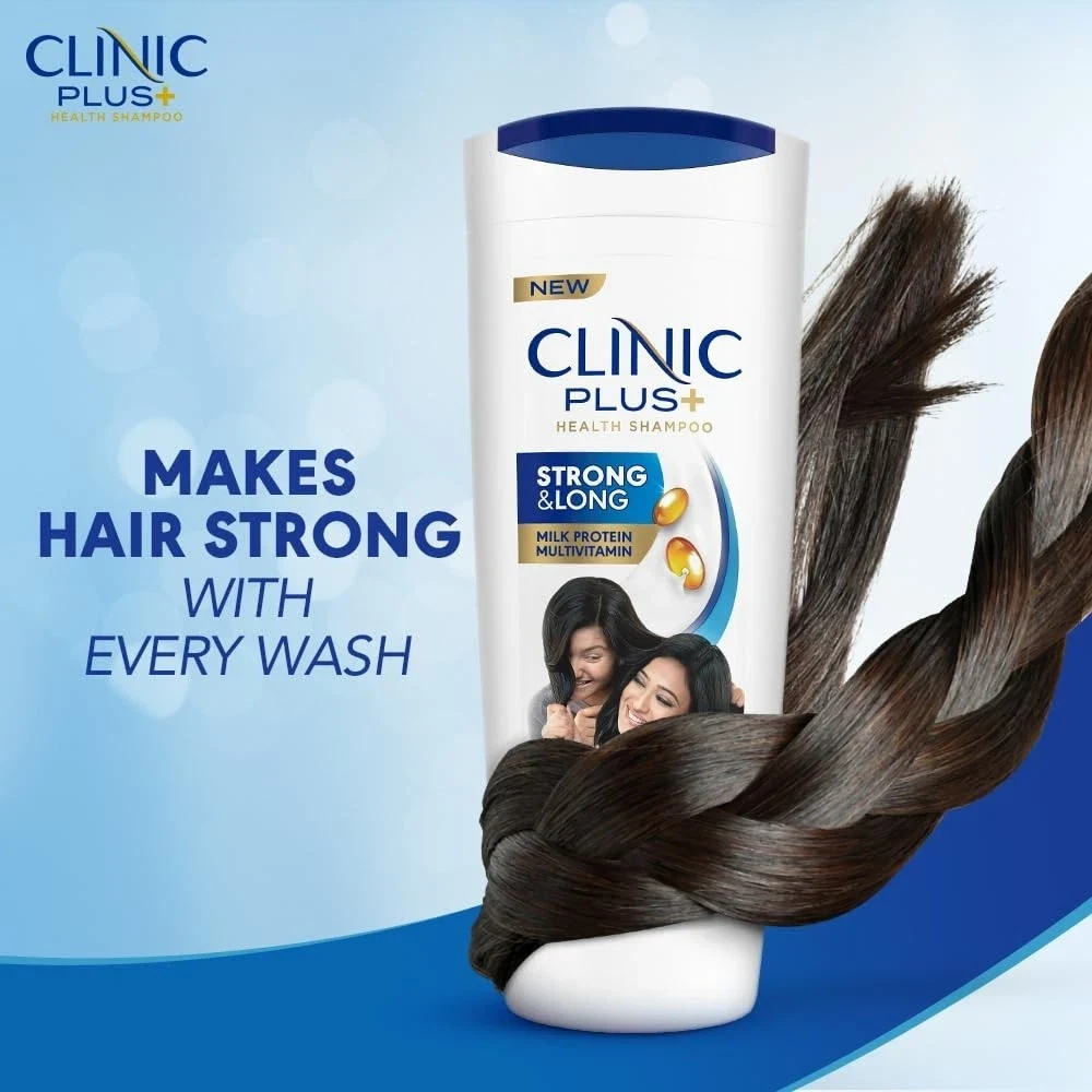 CLINIC PLUS Strong & Long Shampoo For Hair Growth and Strength Milk Protein 1L thumbnail
