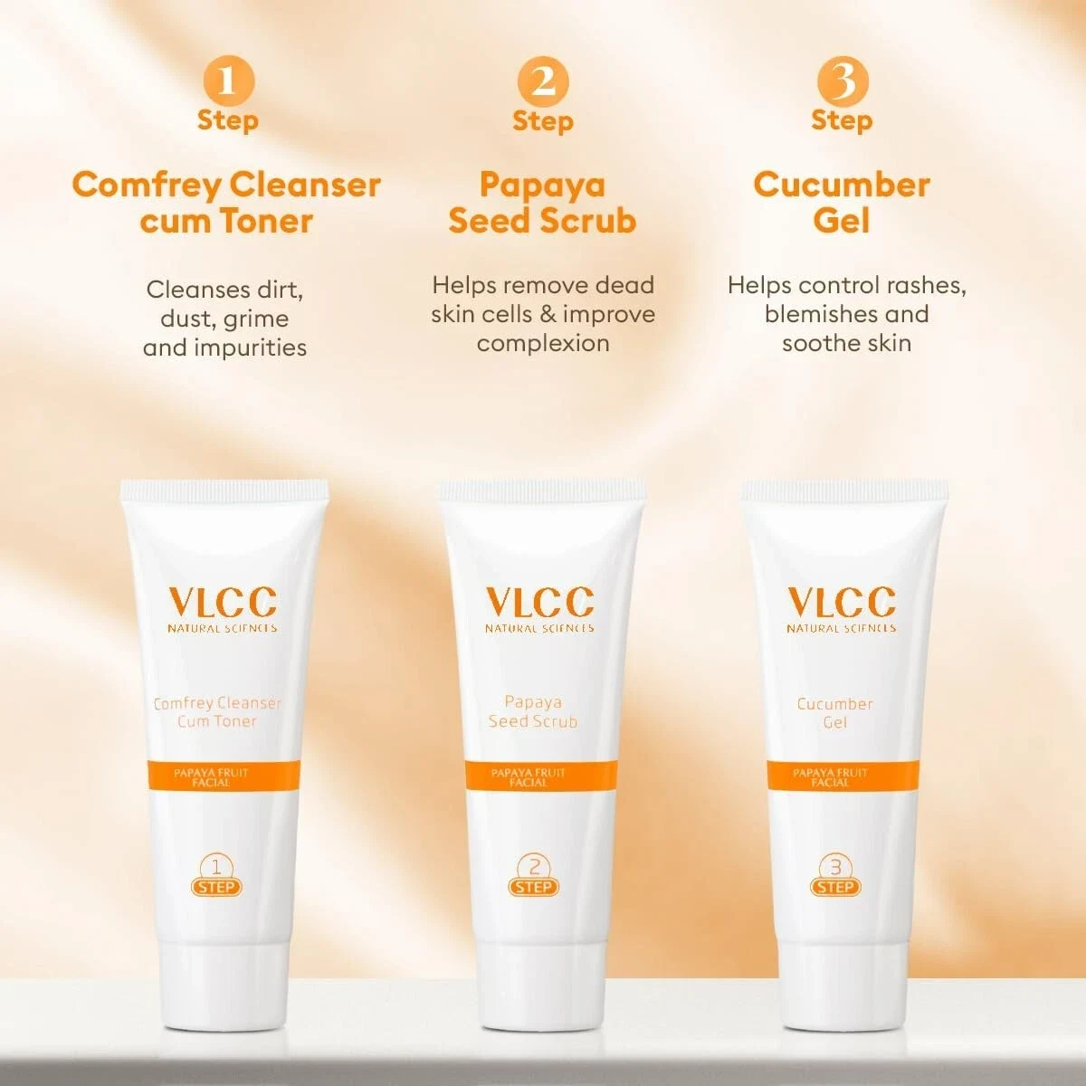 VLCC Papaya Fruit Facial Kit + FREE Rose Water Toner, 300 gm ( Salon Series ) thumbnail