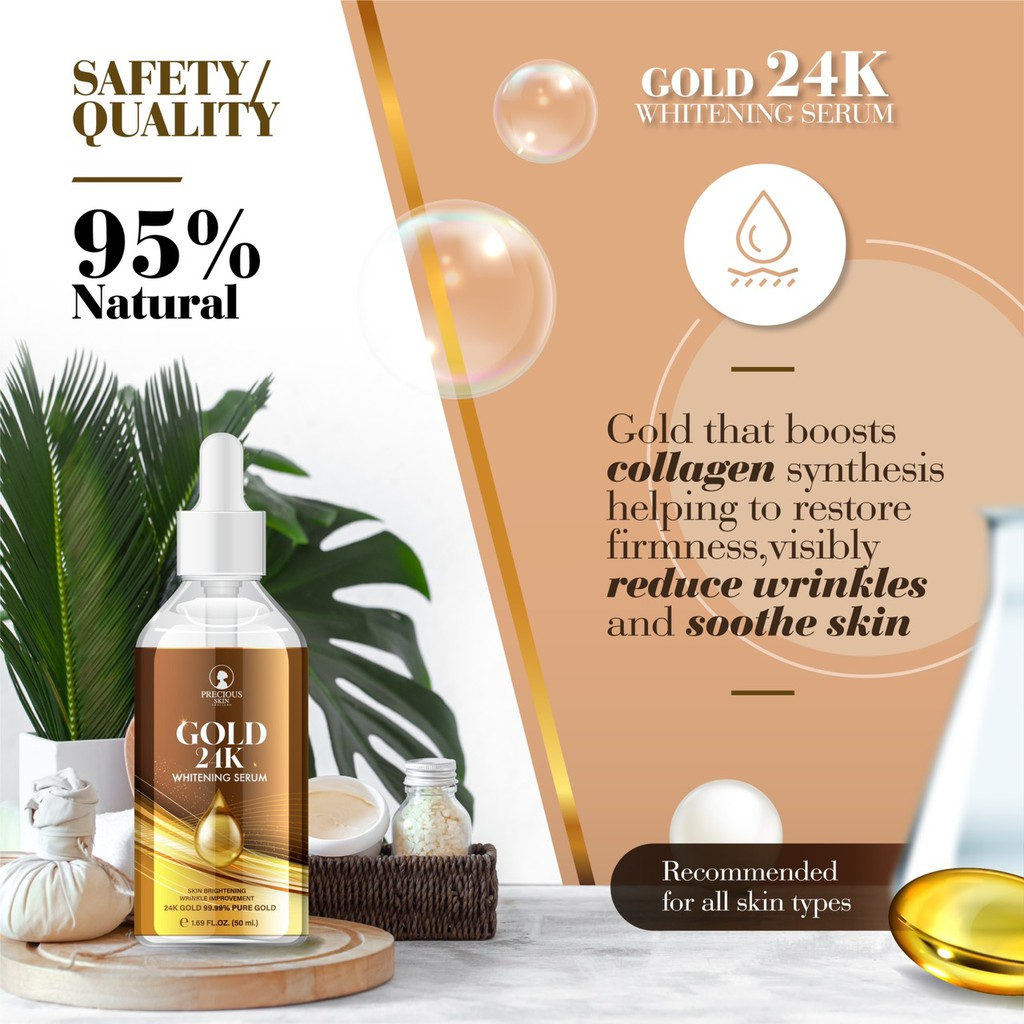 Precious Skin Gold 24k Whitening Serum Anti-Wrinkle Facial For Glowing Skin 50ml thumbnail