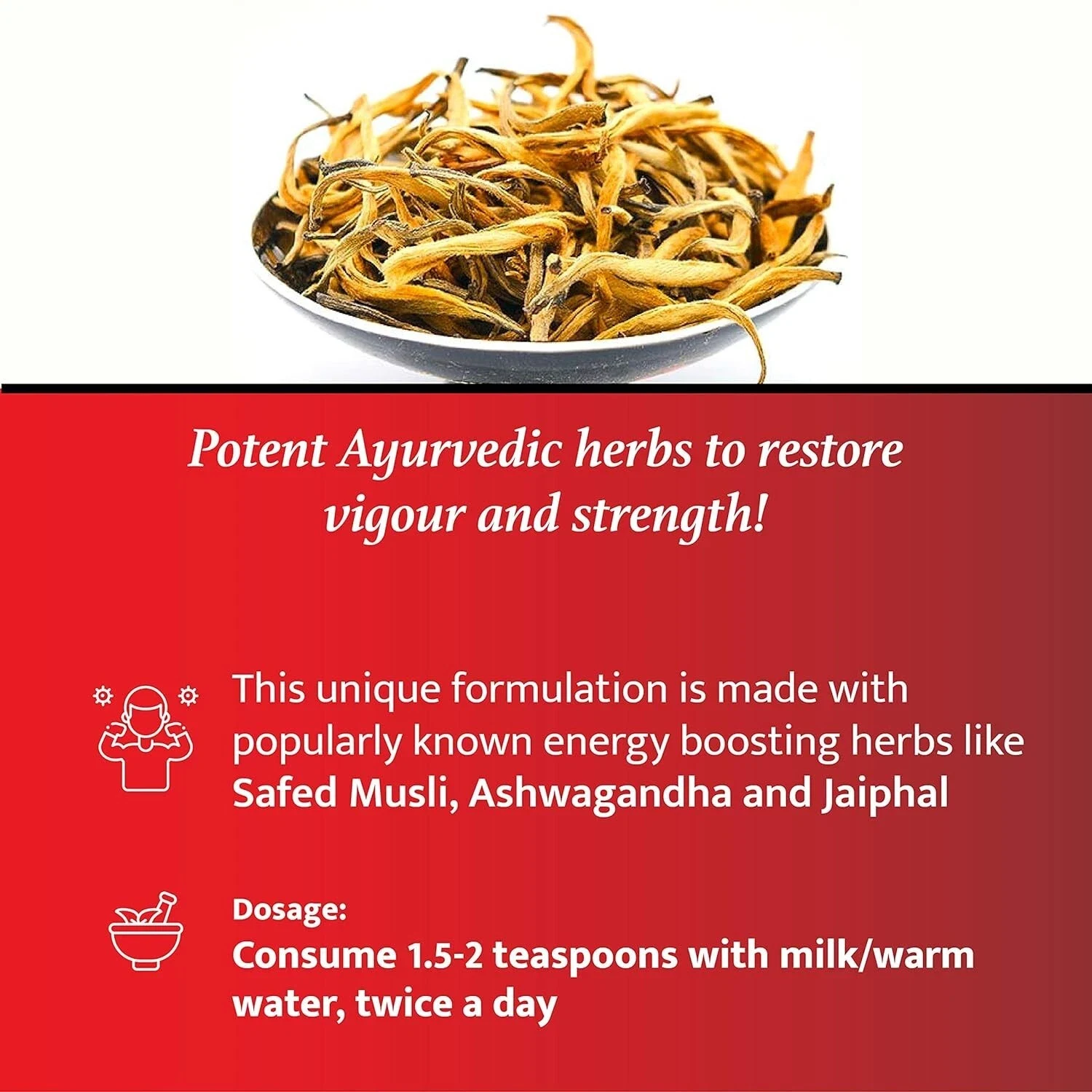 Baidyanath Musli Pak -Made with Pure Safed Musli for Strength & Vitality - 100gm thumbnail