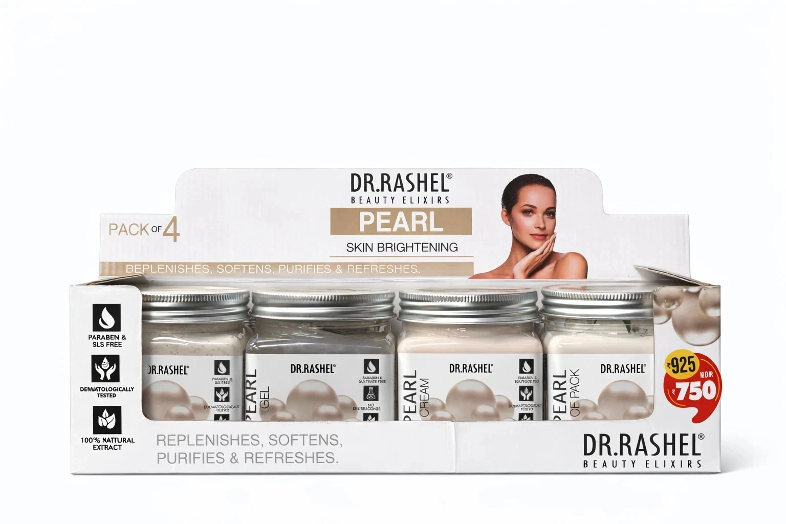 DR.RASHEL Pearl Facial Kit For Glowing Skin Parlour Like Shine at Home 1520g thumbnail