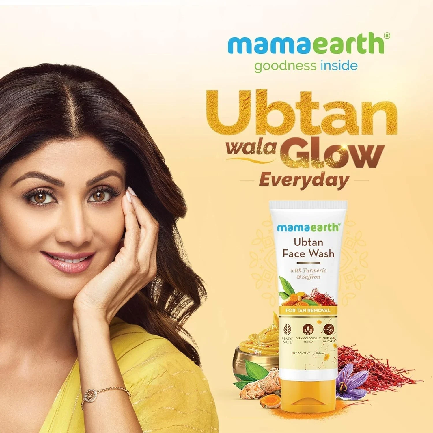 Mamaearth Ubtan Natural Face Wash for Dry Skin with Turmeric & Saffron 100ml thumbnail