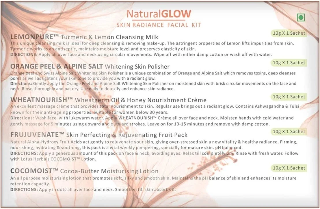 Lotus Herbals Natural Glow Kit Skin Radiance 1 Facial Kit thumbnail