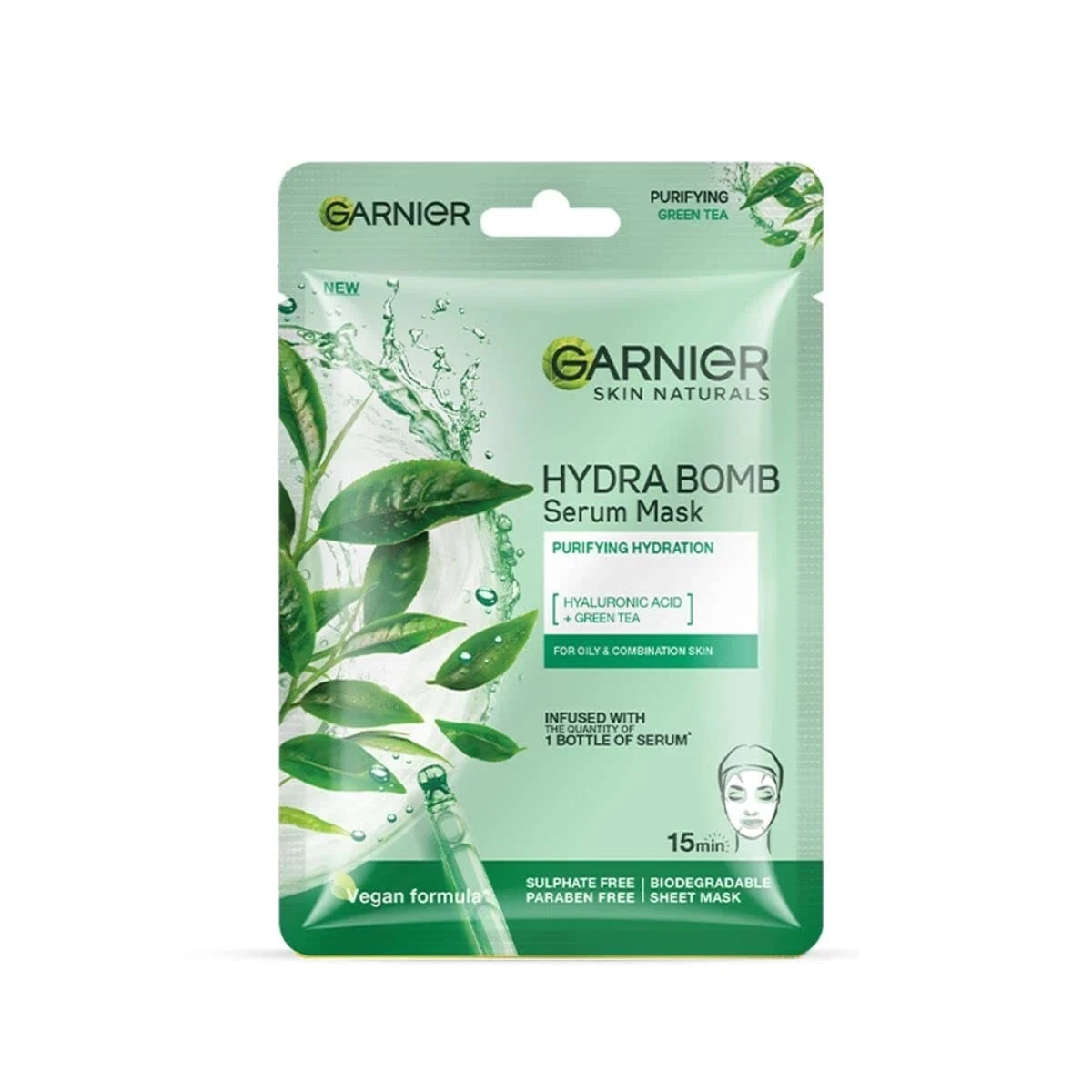 Garnier Skin Naturals Hydra Bomb Serum Mask With Green Tea For Pore Reducing 28g thumbnail