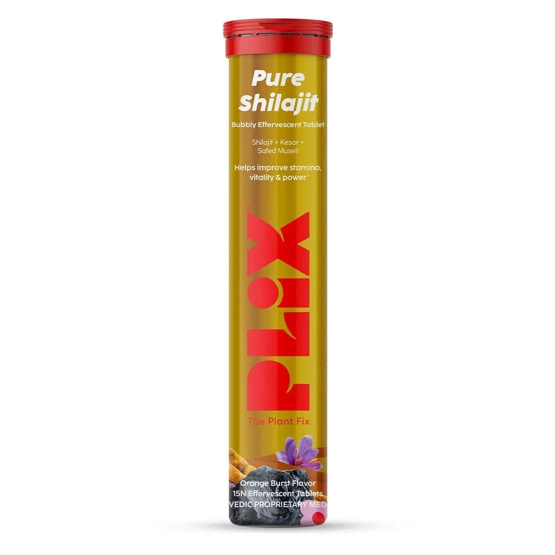 PLIX 500mg Shilajit Effervescent With Saffron & Safed Musli For Vitality 15 Tabs thumbnail