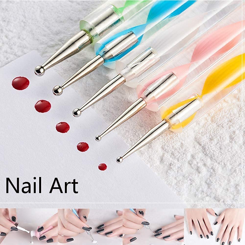 5PCS Nail Art Dotting Tools Set Double Ended Dot Pen Marble Painting Design Tool thumbnail