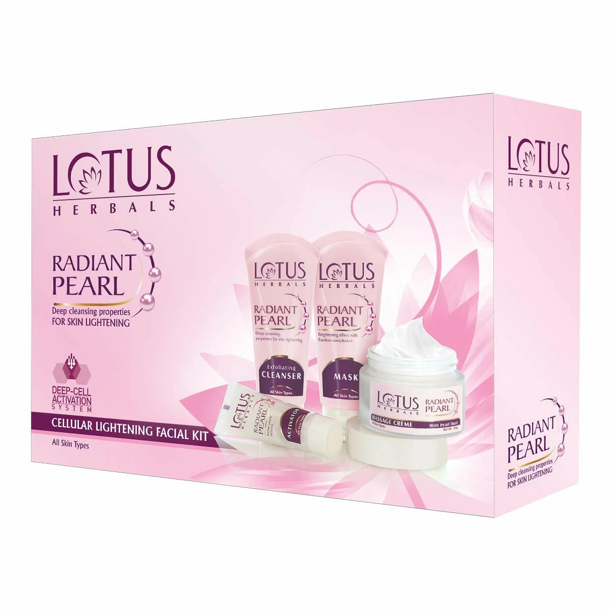Lotus Herbals Radiant Pearl Facial Kit for Lightening & Brightening Skin 170g