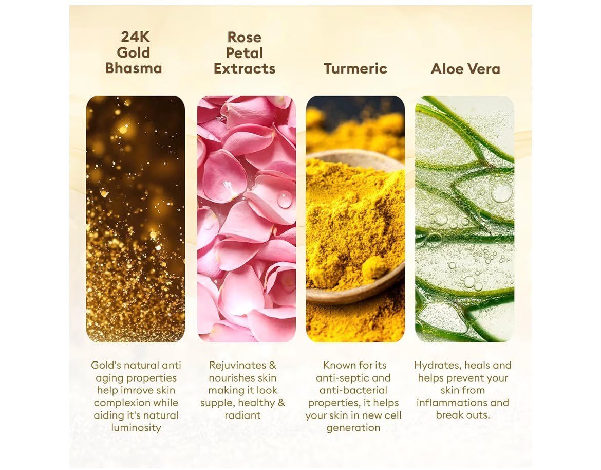 VLCC Gold Facial Kit + Free Rose Water Toner Cream 300gm ( Salon Series ) thumbnail