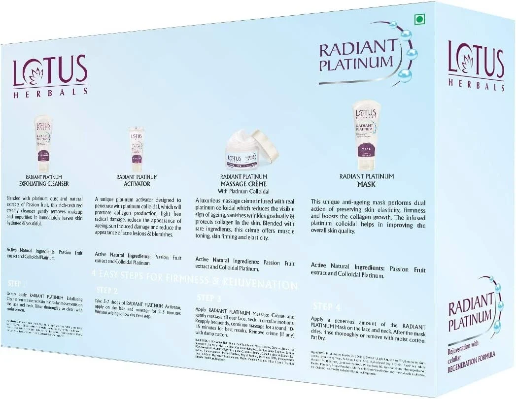 Lotus Herbals Radiant Platinum Cellular Anti-Ageing Facial Kit 170g thumbnail