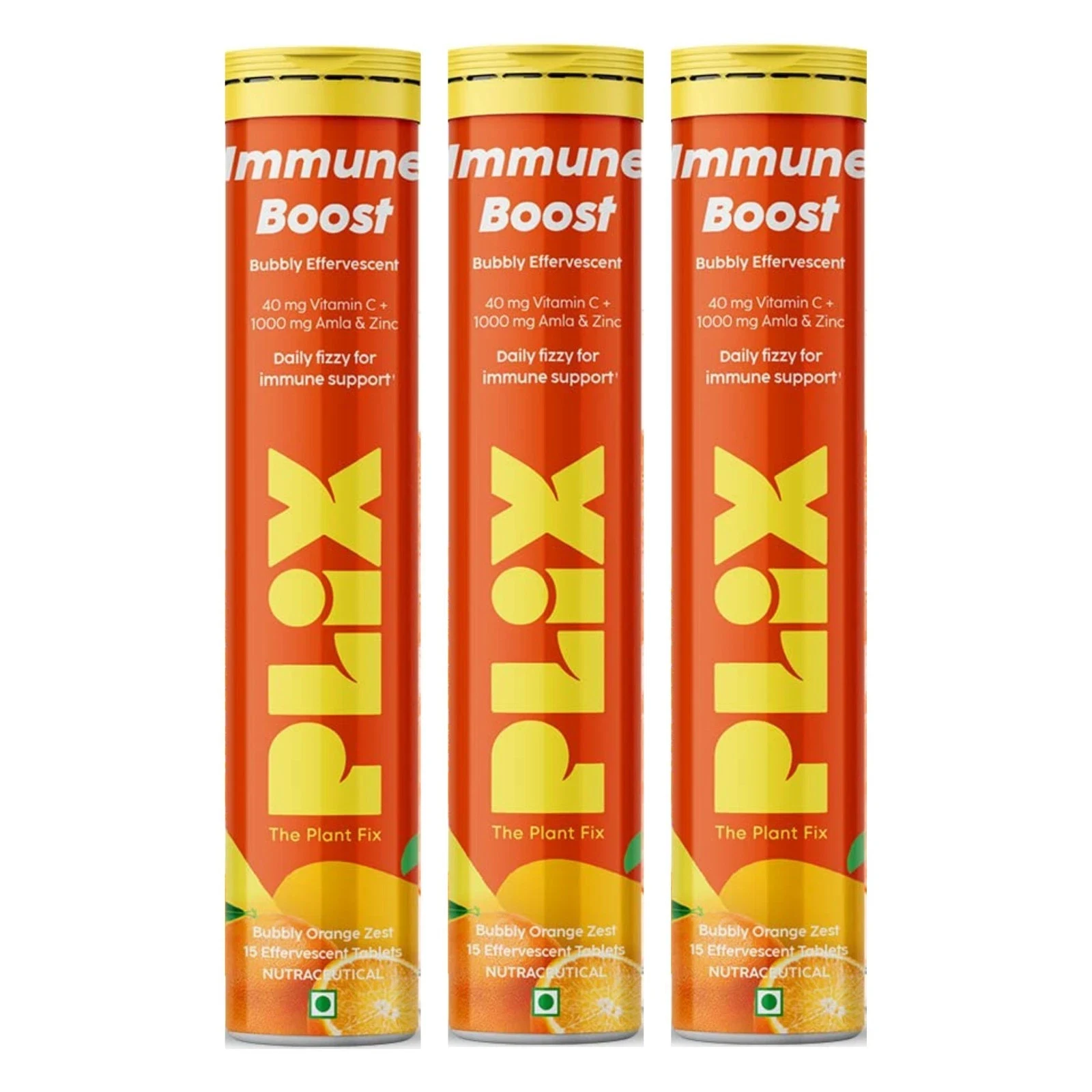 PLIX Vitamin C Immunity Booster Effervescent Tab Helps Improve Energy Mood 45Tab