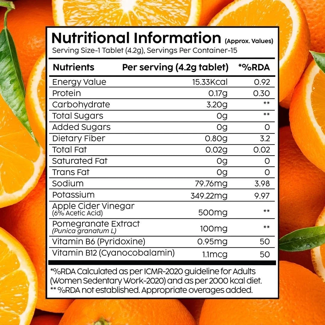 Plix Apple Cider Vinegar Tablets Supports Metabolism & Appetite Control 15 tabs thumbnail