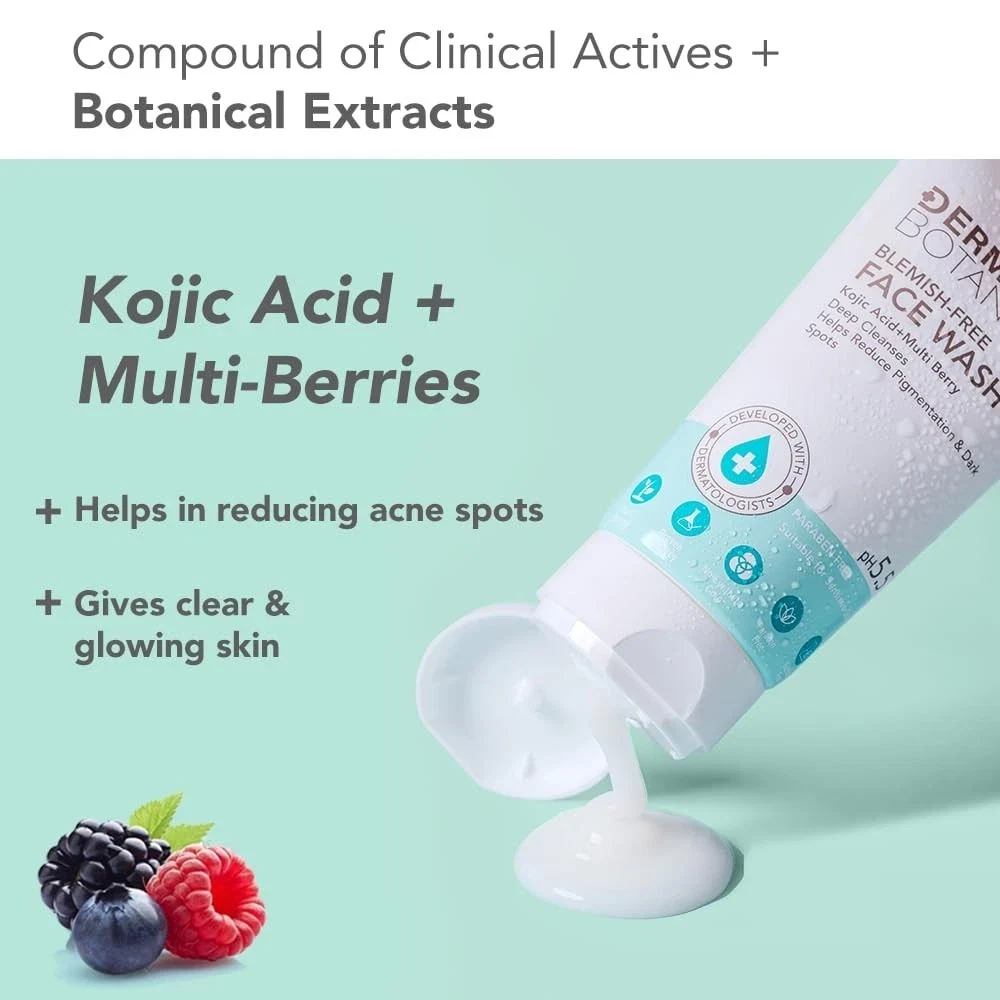 Lotus Herbals Dermabotanics Kojic Acid + Multi Berry Blemish Free Face Wash 100g thumbnail