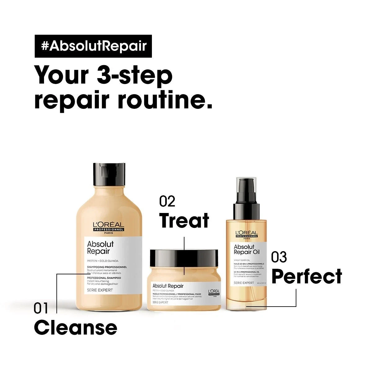 Loreal Professionnel Paris Absolut Repair Shampoo For Damaged & Weak Hair 300ml thumbnail