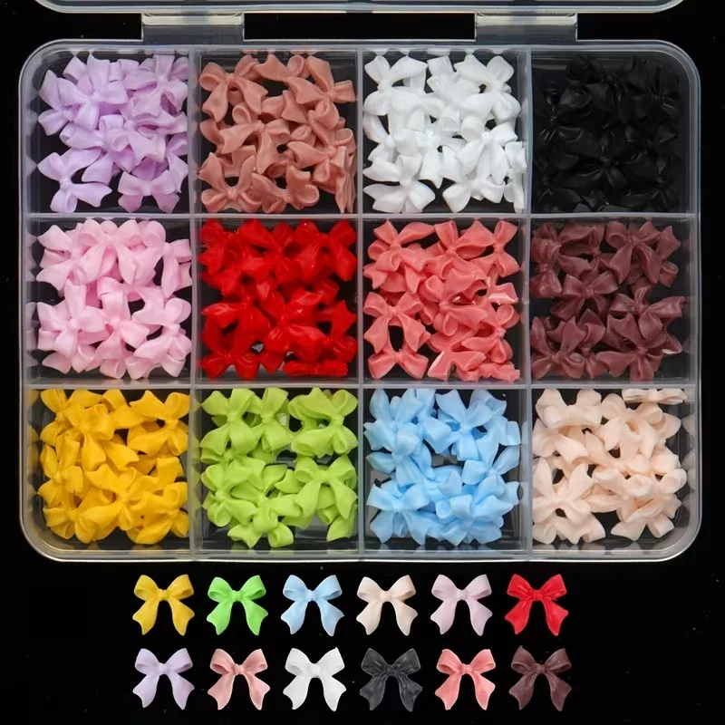 Mini Bow Nail Art Decorations Multicolor Ribbon Japanese in Style 250pcs thumbnail