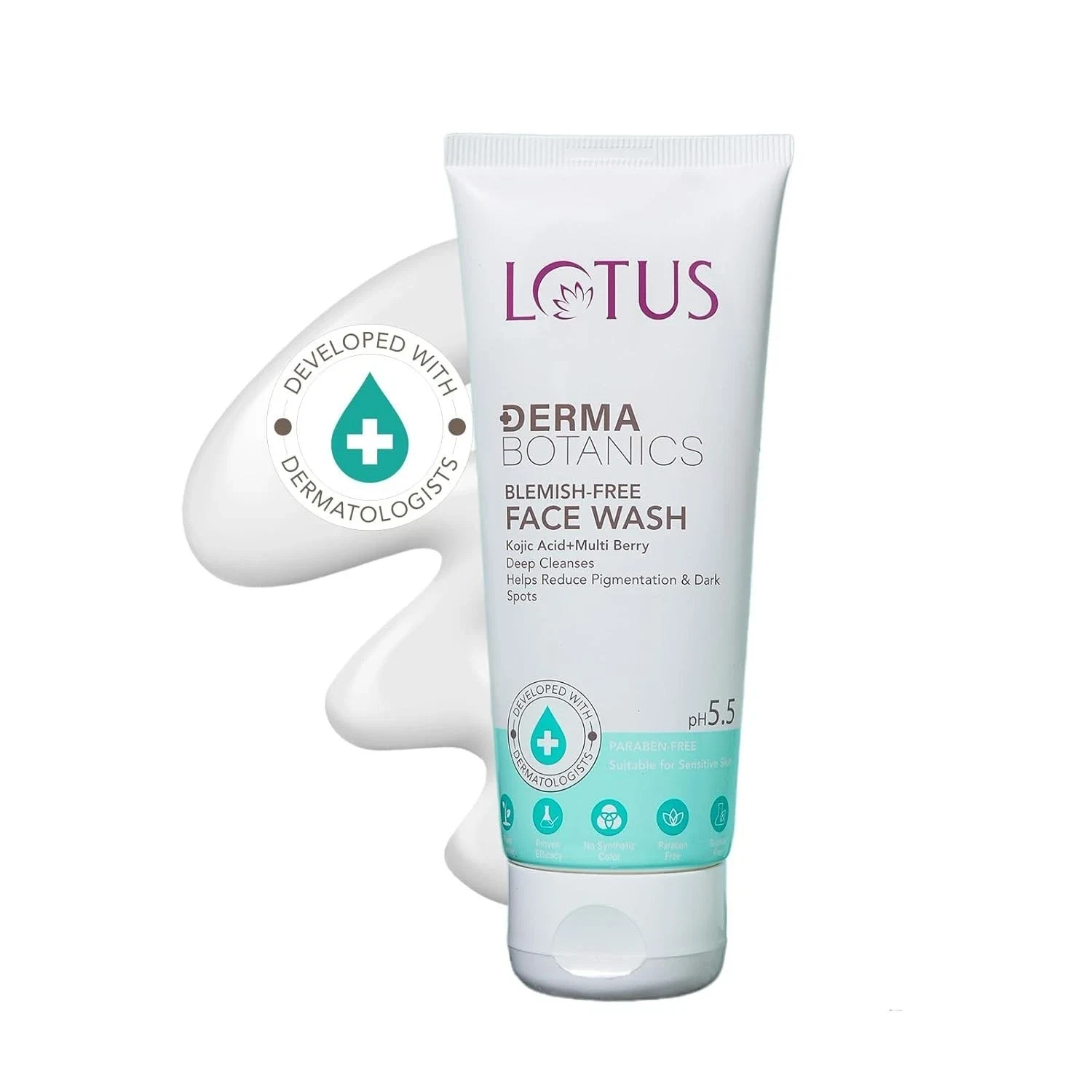 Lotus Herbals Dermabotanics Kojic Acid + Multi Berry Blemish Free Face Wash 100g