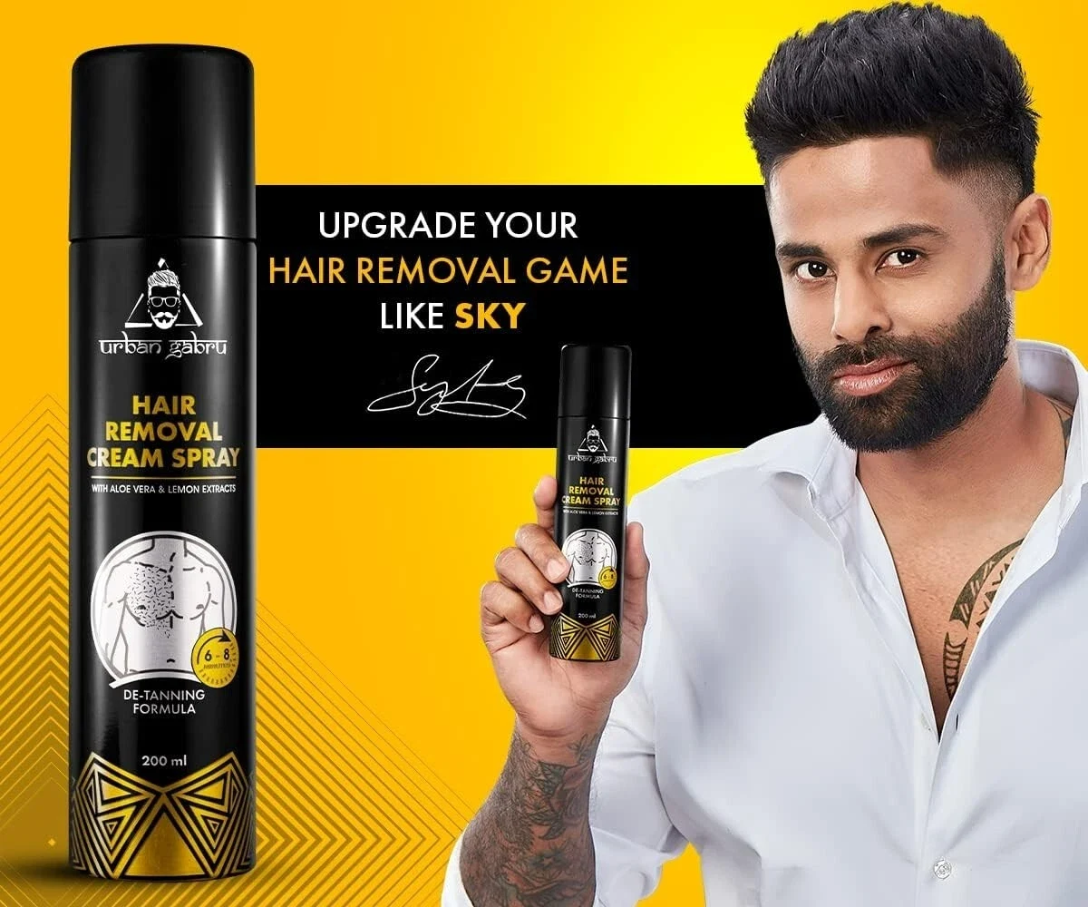 Urbangabru Hair Removal Cream Spray For Men, Painless Body Hair Removal Spray thumbnail