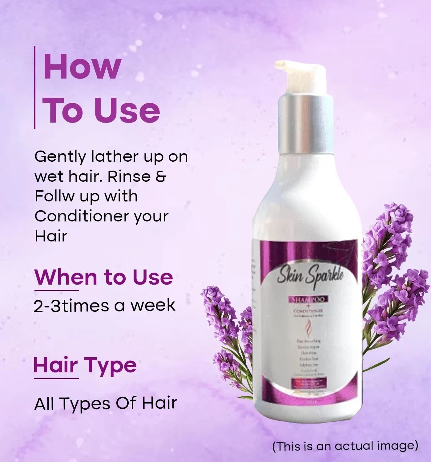 SKIN SPARKLE Hair Shampoo For Smooth Silky, Anti Dandruff , Controls Frizzy Hair thumbnail