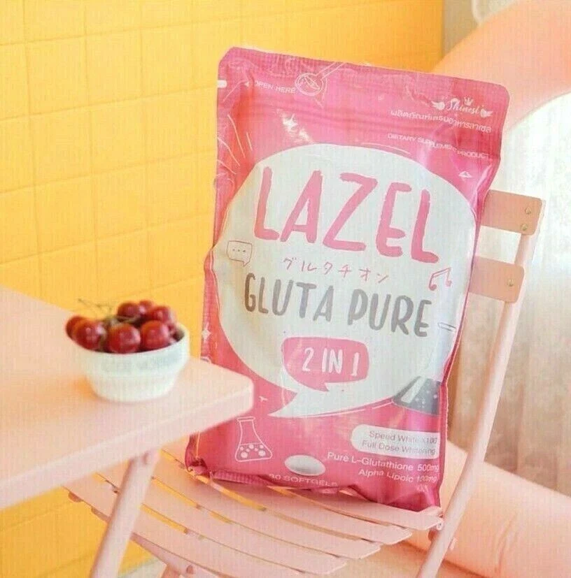 Gluta Lazel Pure Whitening Skin Frozen Collagen Antioxidant Anti Aging 30 Caps thumbnail