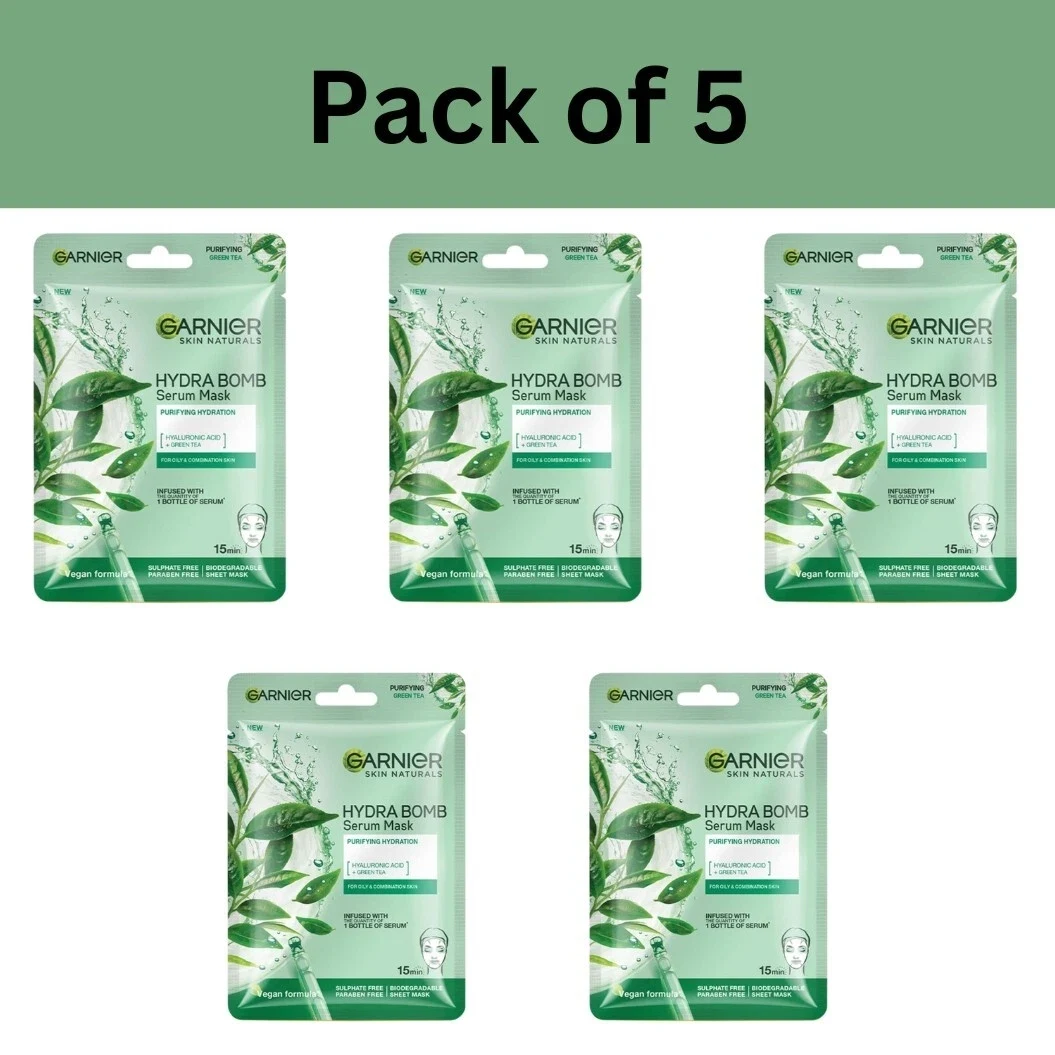 Garnier Skin Naturals Hydra Bomb Serum Mask With Green Tea For Pore Reducing 28g