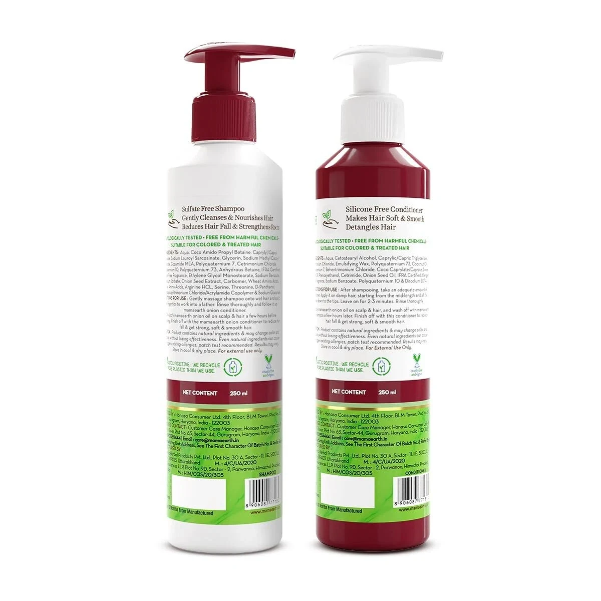 Mamaearth Hair Fall Control Combo Onion Shampoo 250ml + Onion Conditioner 250ml thumbnail