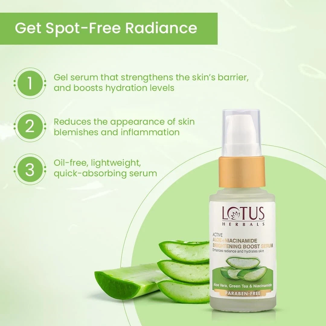 Lotus Herbals Active Aloe + Niacinamide Brightening Boost Serum 30ml thumbnail