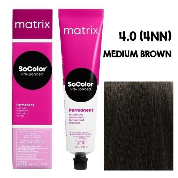 Matrix Socolor Pre-Bonded Permanent Color (4NN Medium Brown) 90ml
