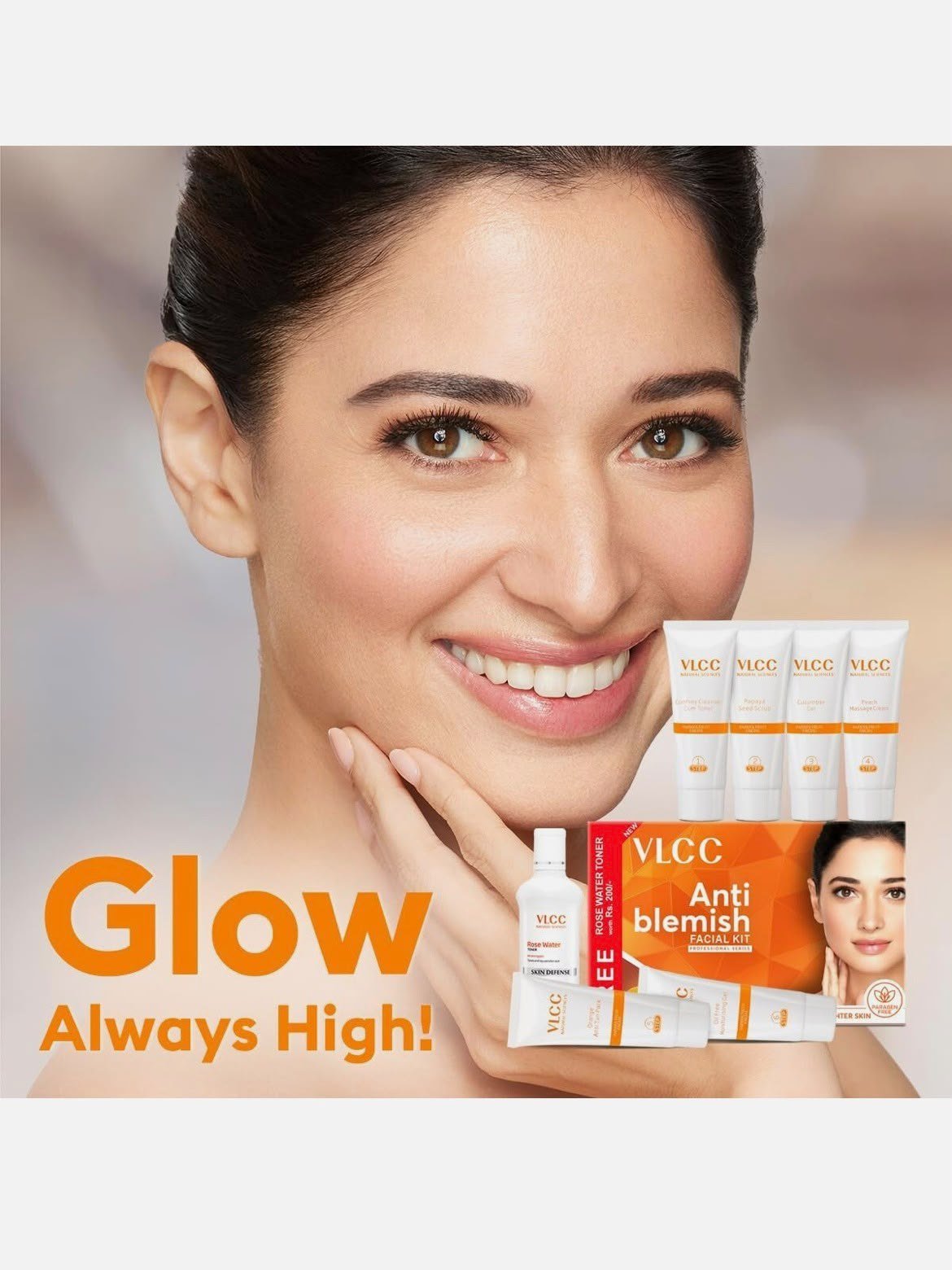 VLCC Papaya Fruit Facial Kit + FREE Rose Water Toner, 300 gm ( Salon Series ) thumbnail