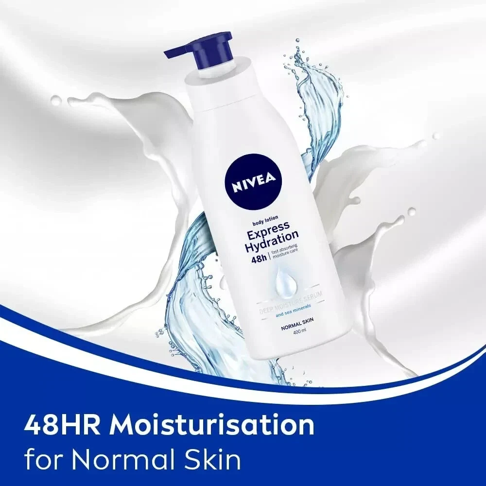 NIVEA Body Lotion For Men & Women, Express Hydration, for Fast Absorption 400ml thumbnail