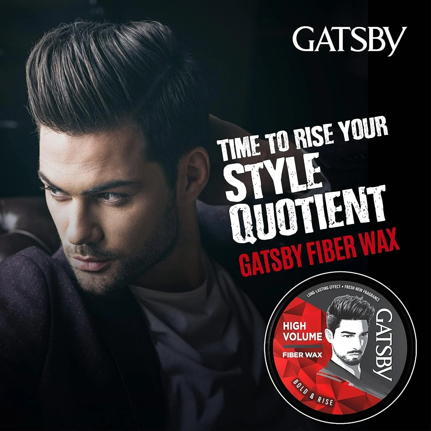 Gatsby Styling Fiber Hair Wax, Bold & Rise, High Volume, Natural Finish 75gm thumbnail