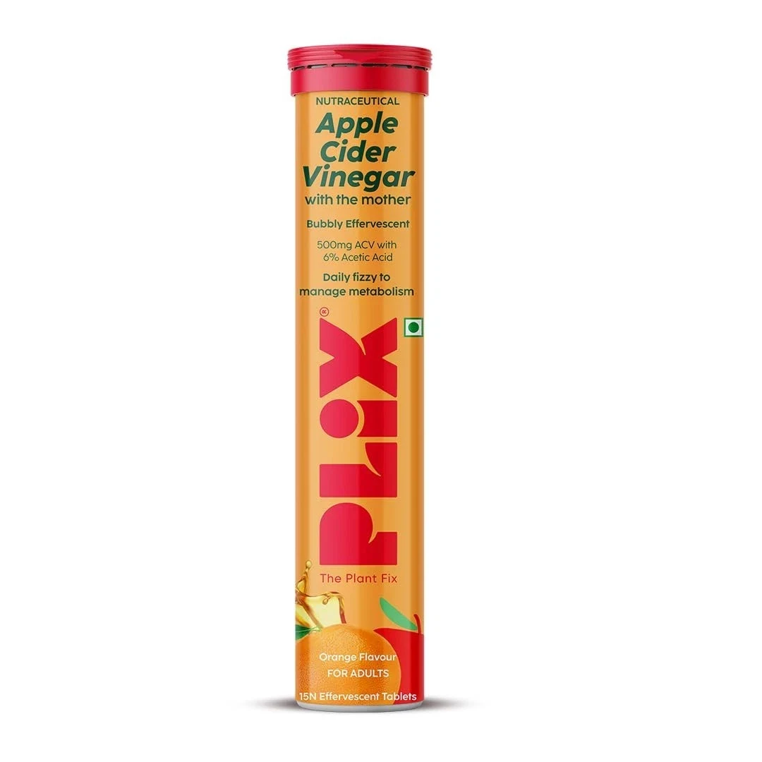 Plix Apple Cider Vinegar Tablets Supports Metabolism & Appetite Control 15 tabs