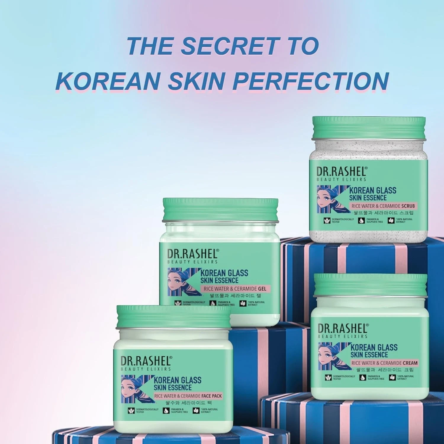 DR.RASHEL Korean Glass Skin Essence Set 4-Step Skincare Routine with Ceramide thumbnail