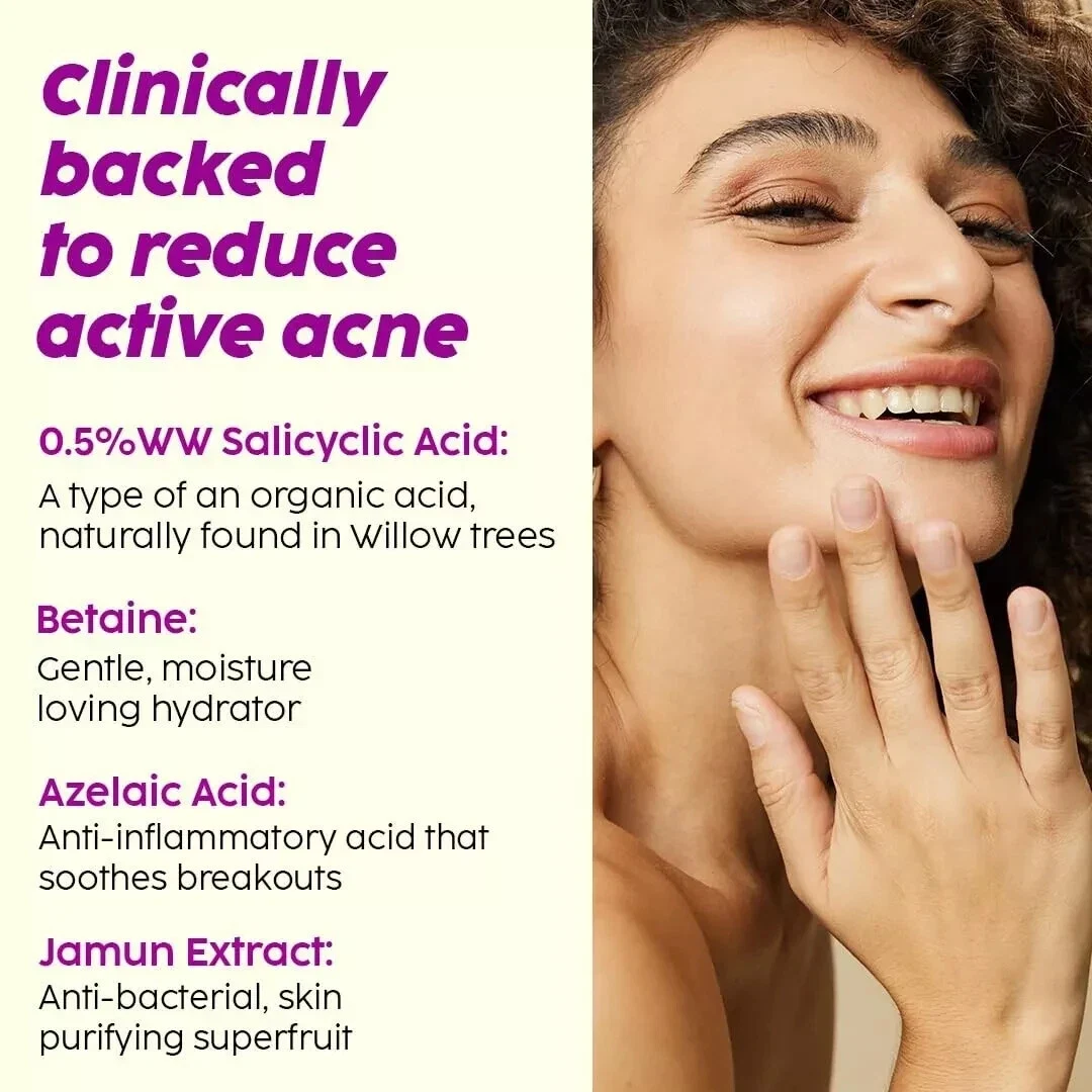 Plix Jamun Face Wash Cleanser Face Wash Gel For Active Acne & Oil Control 100ml thumbnail
