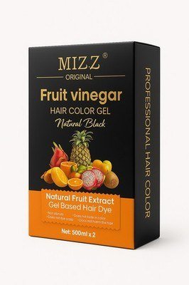 Mizz Natural Black Hair Dye Gel Ammonia-Free for Men and Women 500ml X2 thumbnail