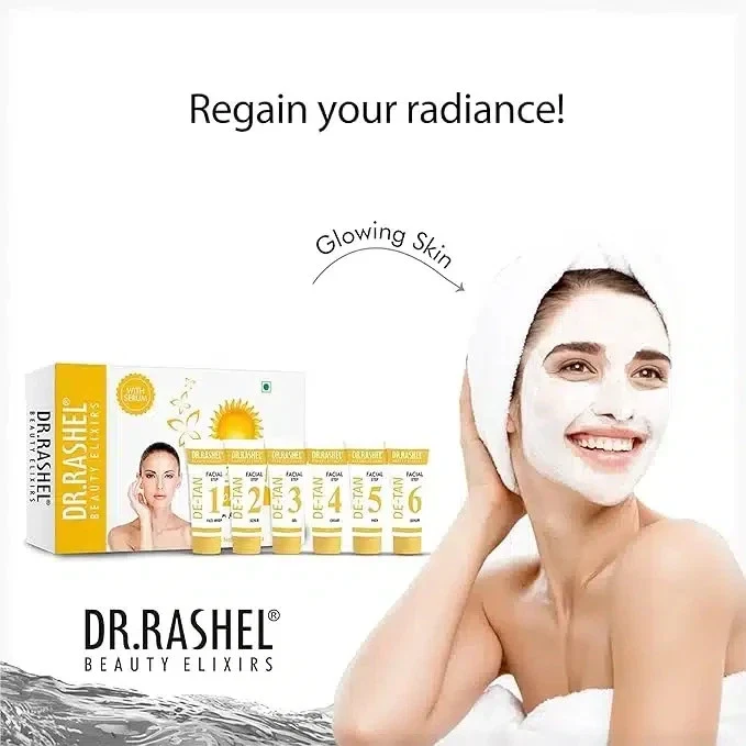 DR.RASHEL De-Tan Facial Kit 6 Step For Improves skin quality And Skin Tone 140g thumbnail