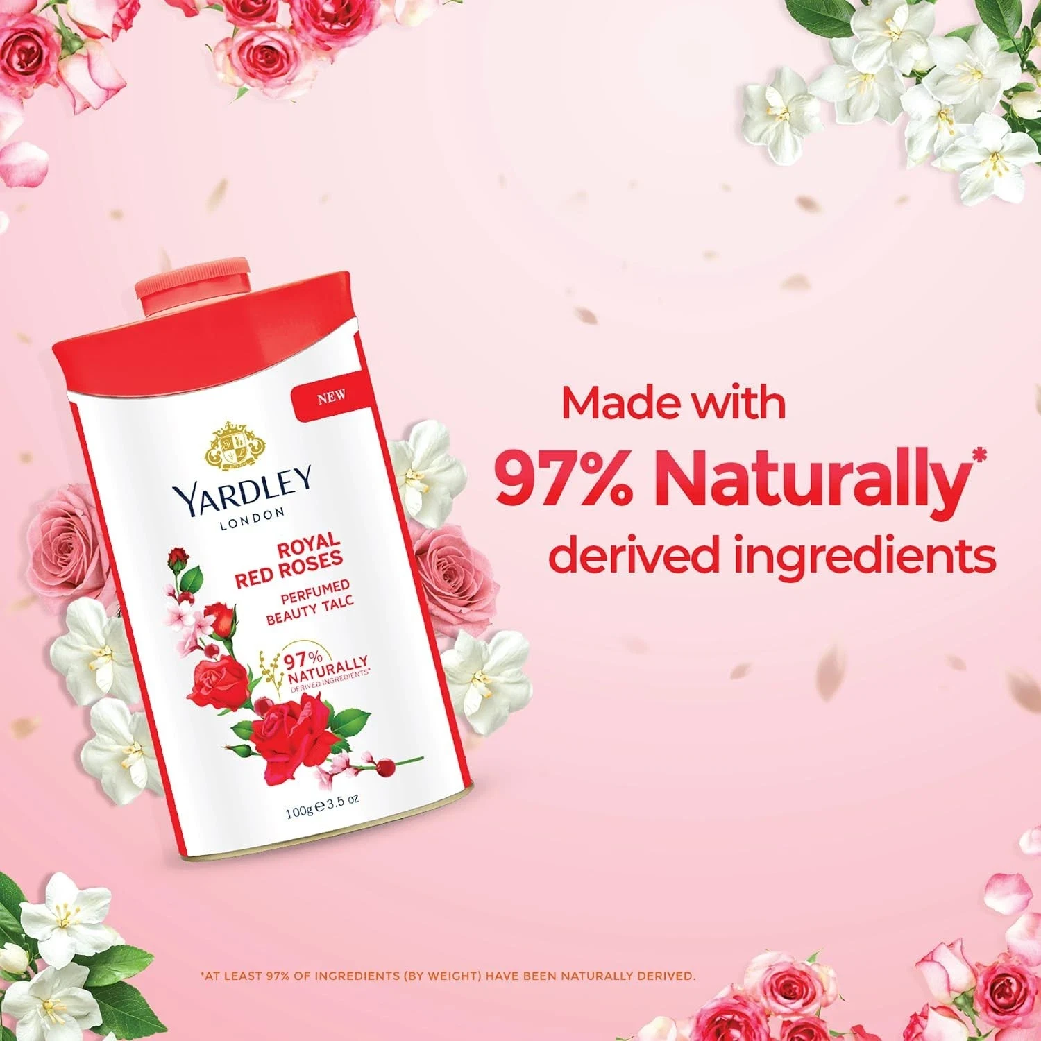 Yardley London Royal Red Rose Talc Satin-Smooth Skin's Beauty For Women 250g thumbnail
