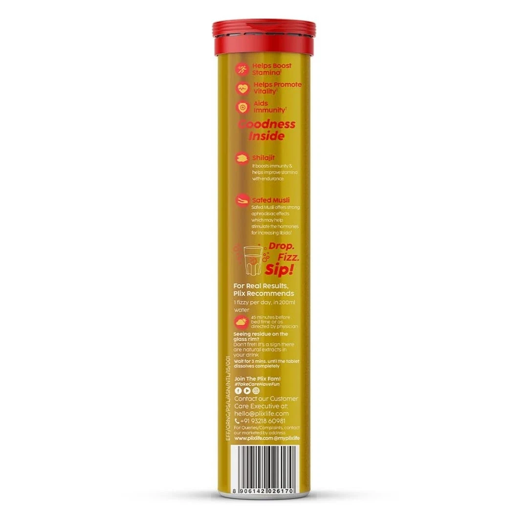 PLIX 500mg Shilajit Effervescent With Saffron & Safed Musli For Vitality 15 X 3 thumbnail