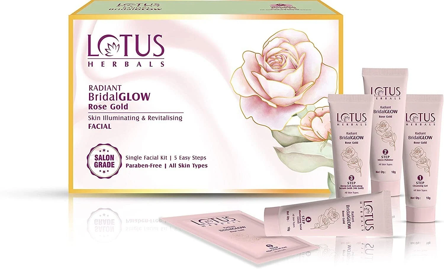 Lotus Herbals Radiant BridalGLOW Rose Gold Skin Illuminating Facial Kit 57g thumbnail