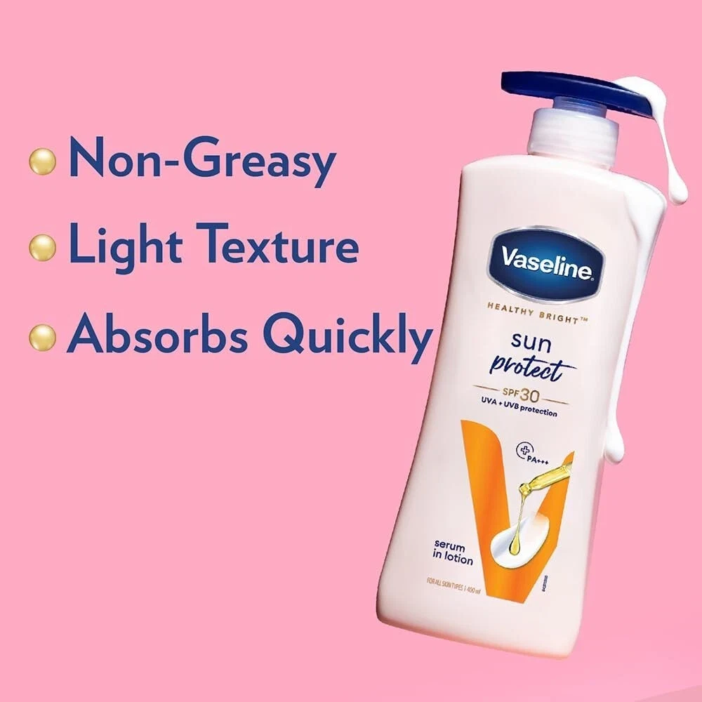 Vaseline Healthy Bright Sun Protection Body Lotion SPF 30 For Glowing Skin 400ml thumbnail