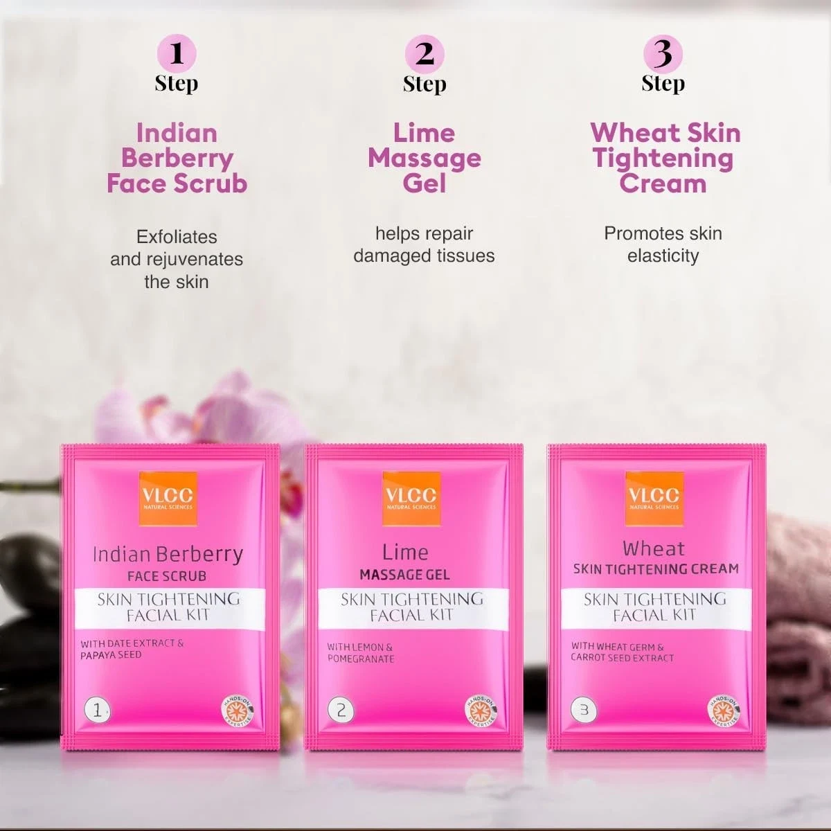 VLCC Skin Tightening Facial Kit 6 Uses Tightens & Firms Skin Youthful Glow 240ml thumbnail