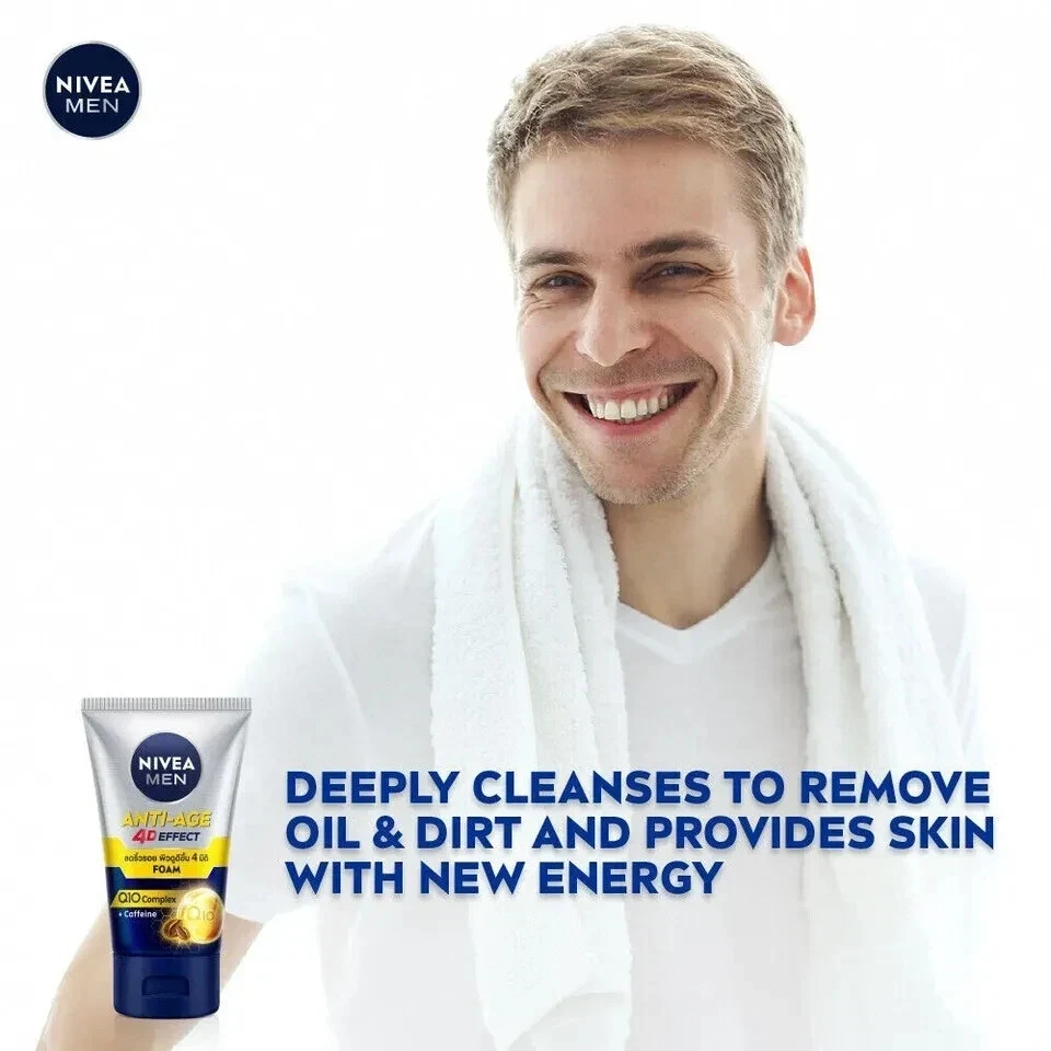 Nivea Men Anti Aging Q10 Wrinkle Repair Face Cleanser Foam 4D 10 in 1 100g thumbnail