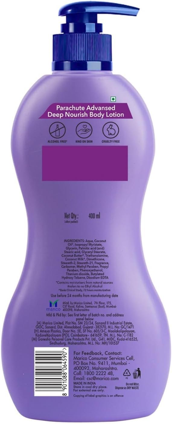 Parachute Advansed Deep Nourish Body Lotion (400ml) thumbnail