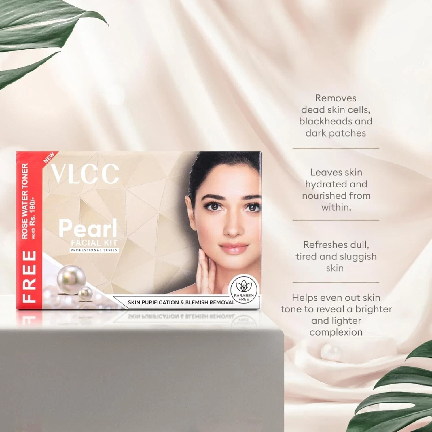VLCC Pearl Facial Kit + Free Rose Water Toner Liquid 300gm ( Salon Series ) thumbnail