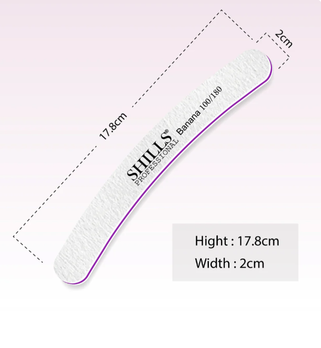 SHILLS professional banana nail file 100/180 grit (pack of 3) thumbnail