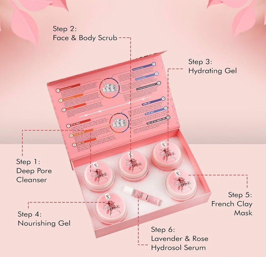 NUTRIGLOW Natural's English Rose Hydrosol Facial Kit (8.5 OZ + 0.3 FlOz) 250gm + 10ml thumbnail